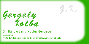 gergely kolba business card